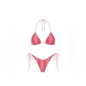 Triangl Swimwear - Vinca Alina Pink and Red Bikini Top with Bag. With tags